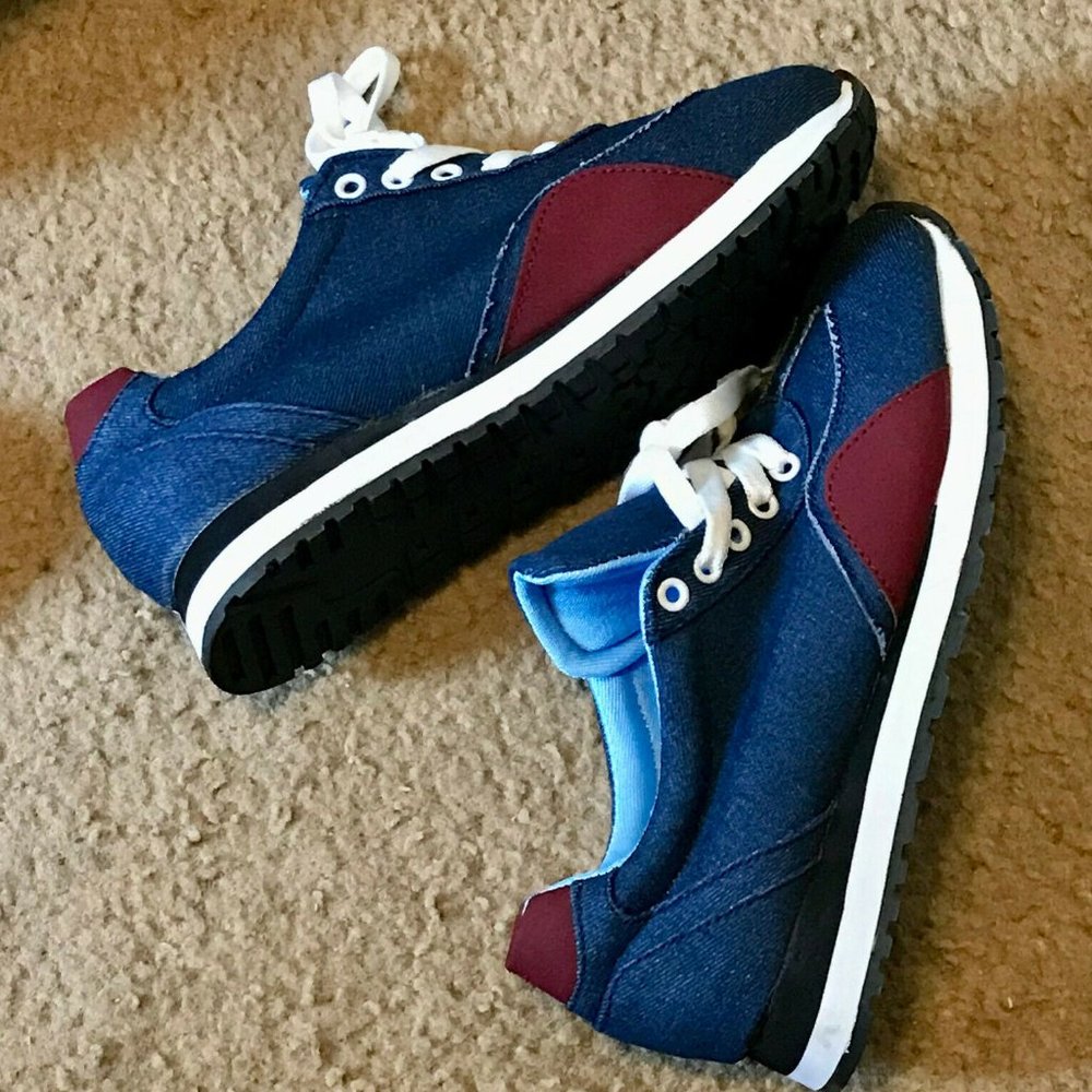 Blue and Red Jean Style Sneakers Size 39 (8.5?)